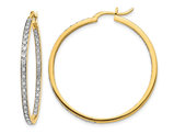 2/3 Carat (ctw) Diamond In and Out Hoop Earrings in 14K Yellow Gold (2mm thick)